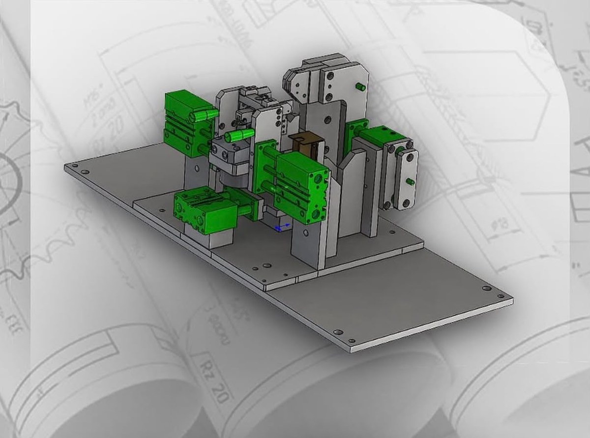 Gabarito de montagem com fixação pneumática projetado pela Altimus.